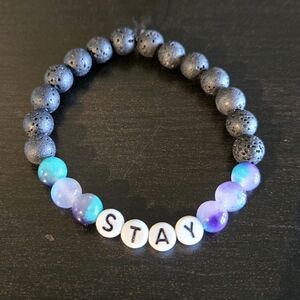 STAY Mental Health Awareness Elasticated Beaded Bracelet